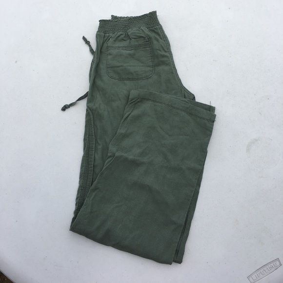 Green comfy canvas pants - Picture 2 of 2