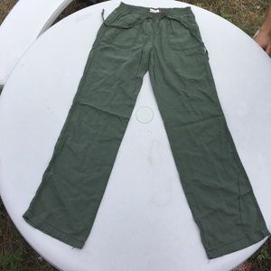 Green comfy canvas pants