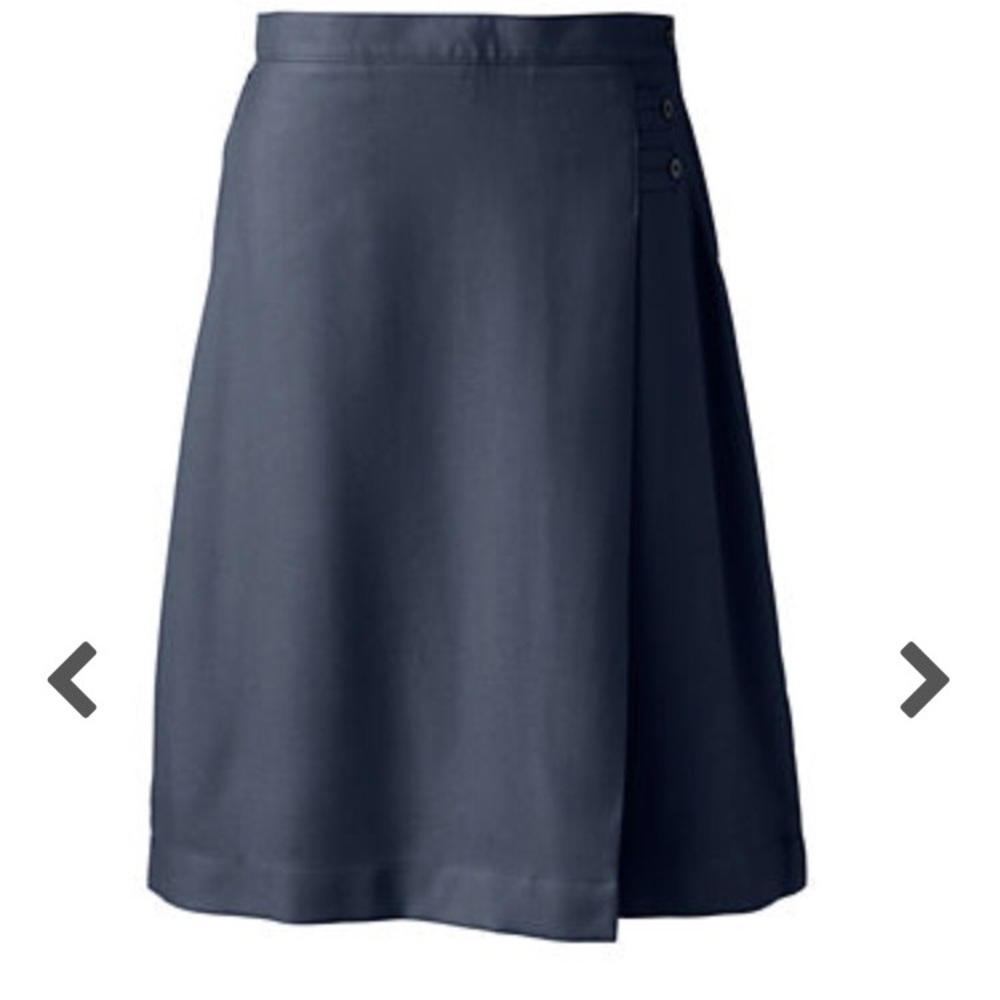 Landsend a-line below knee uniform navy skirt