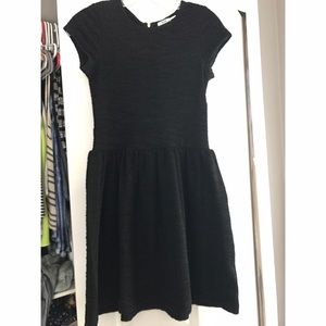NEW KIMCHI BLUE BLACK SKATER TEXTURED DRESS SZ S