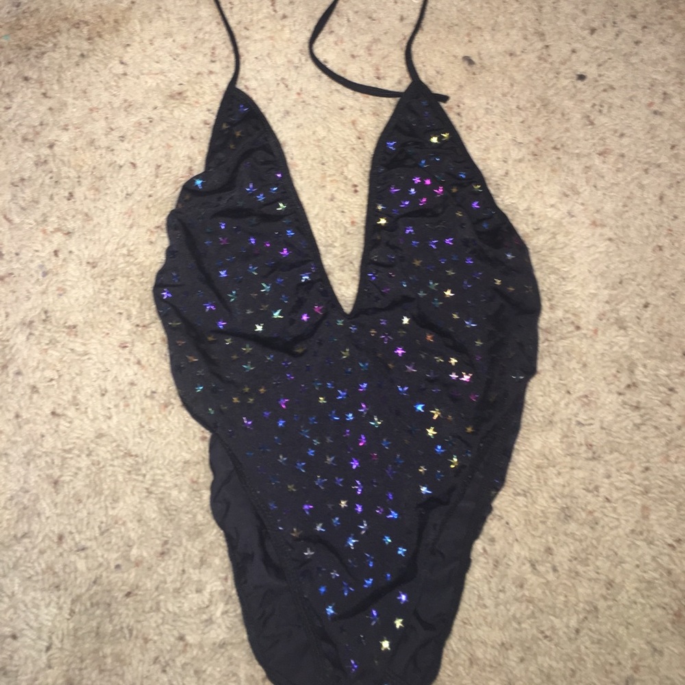 Oceanmoon starry halter rave bodysuit