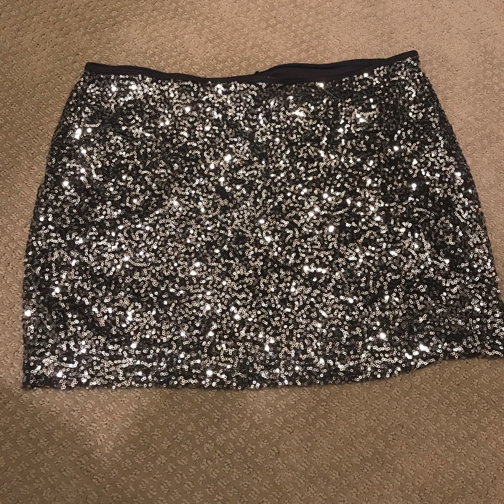 Sequined charcoal Express mini skirt