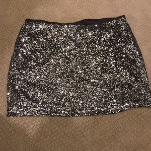 Sequined charcoal Express mini skirt