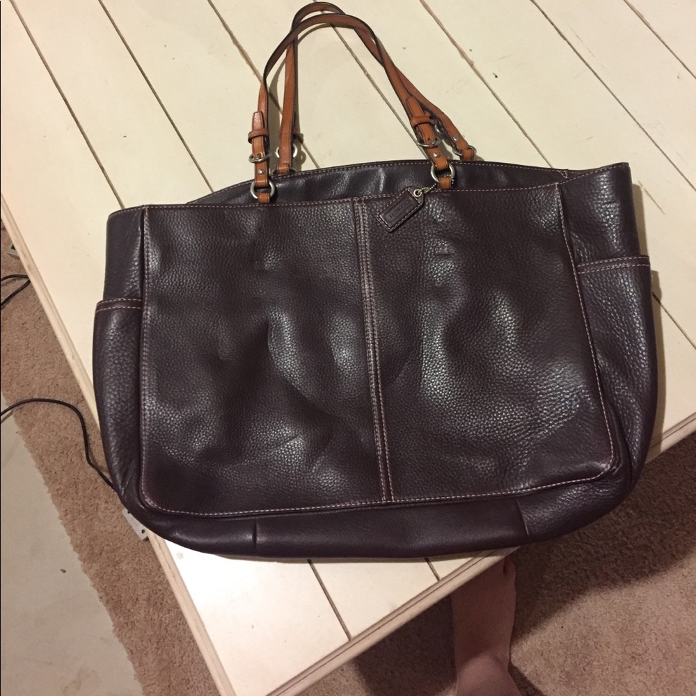 Leather coach bag