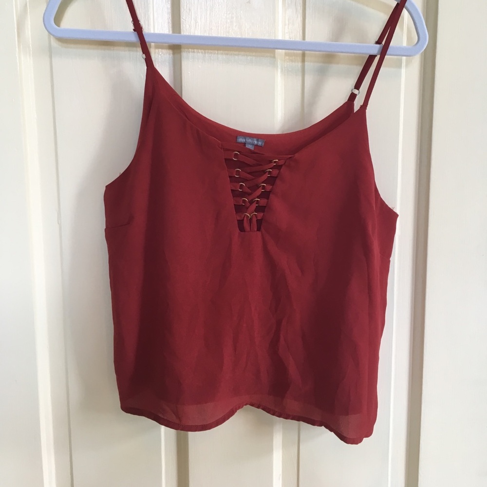 Burnt orange strappy crop top