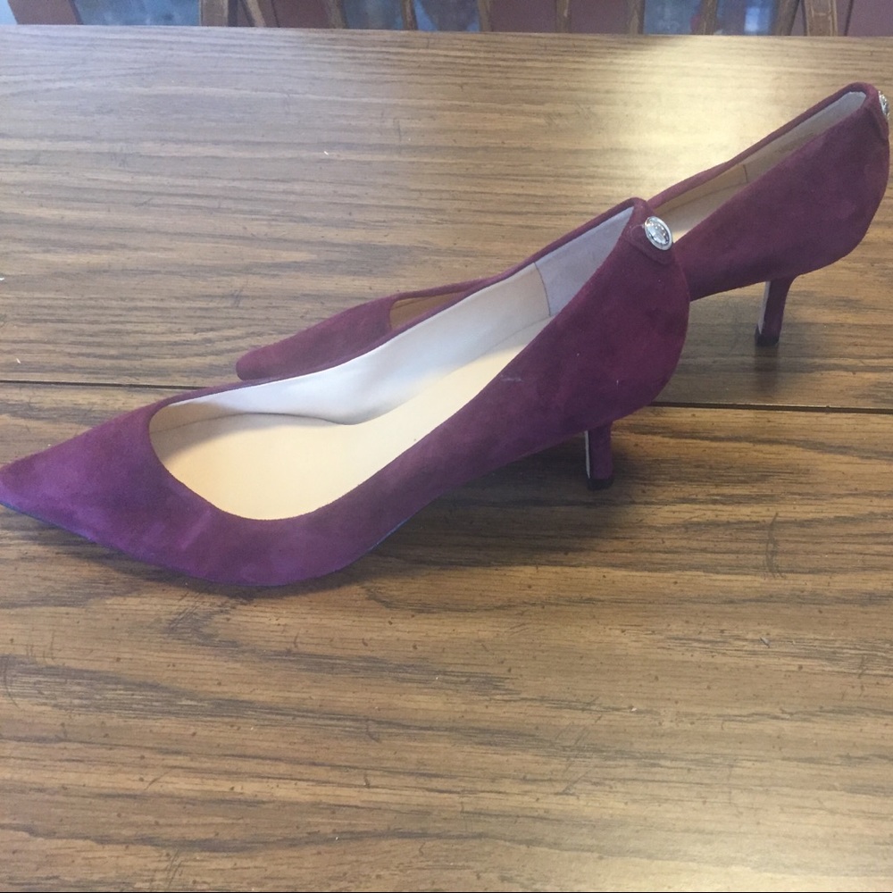 Purple Suede Pointy Toe Heels