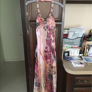 Pink Flower Prom Dress