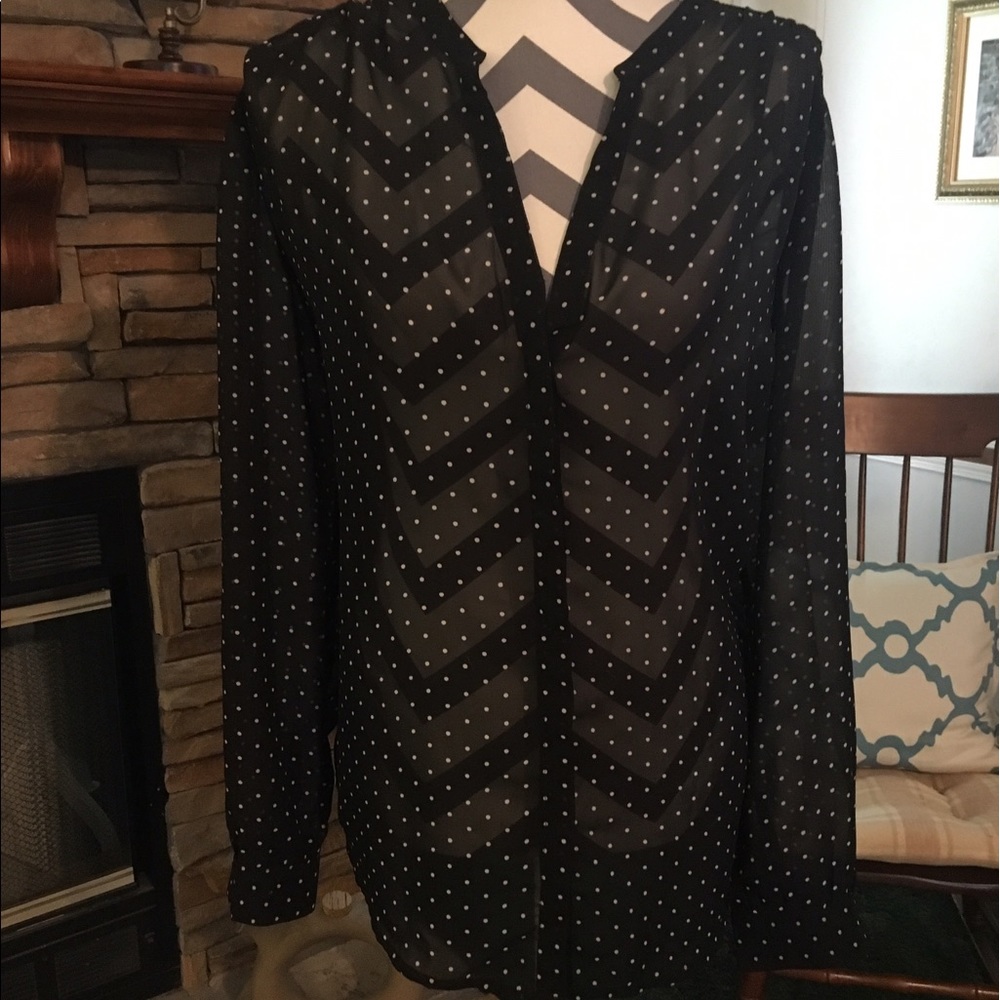 Sheer Polka Dot Blouse