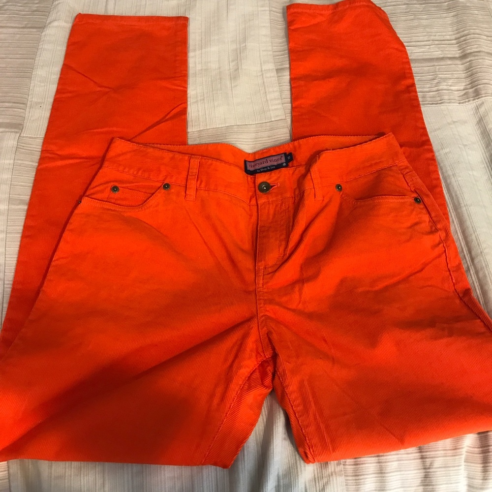 Orange  corduroy pants