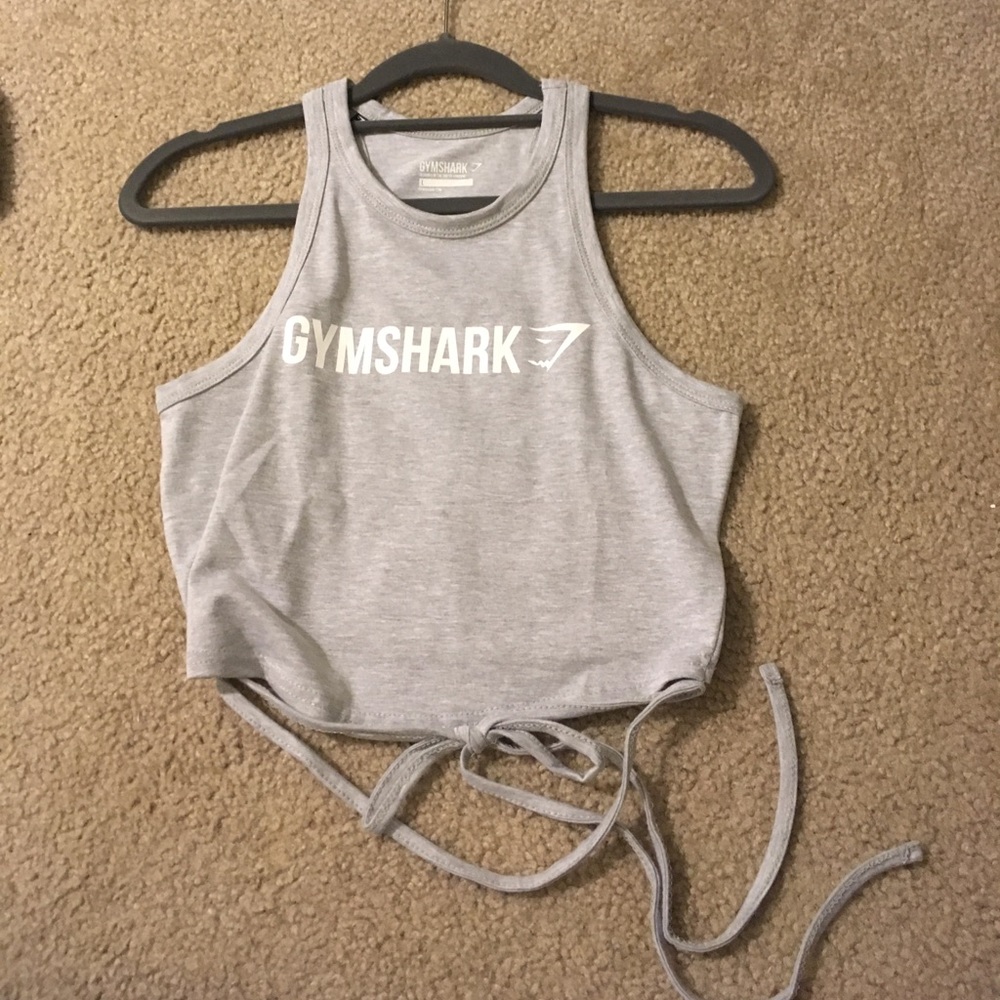 Gymshark Ribbon Crop Top Light Grey