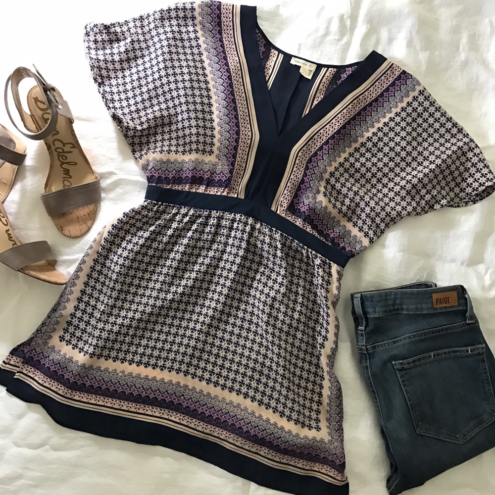 Anthropologie silk tunic blouse