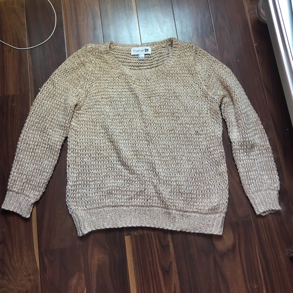 Forever 21 gold crew neck sweater