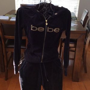 Bebe velvet track suit