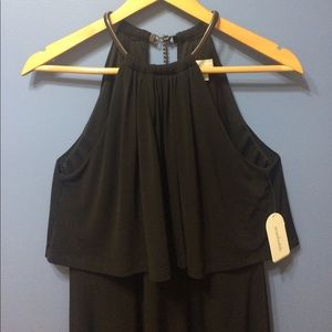 Jessica Simpson Black Jersey Necklace Halter Dress