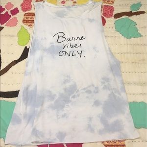 Emi Jay blue tie dye tank from Pure Barre