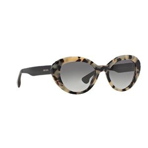 Prada Ivory Grey Havana Cat eye sunglasses