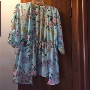 Floral Kimono mint green