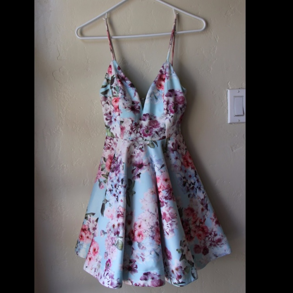 Floral Papaya Twirly Birthday Dress