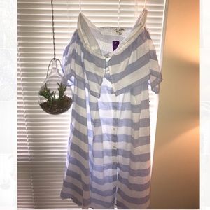 Jealous Tomato striped off the shoulder dress