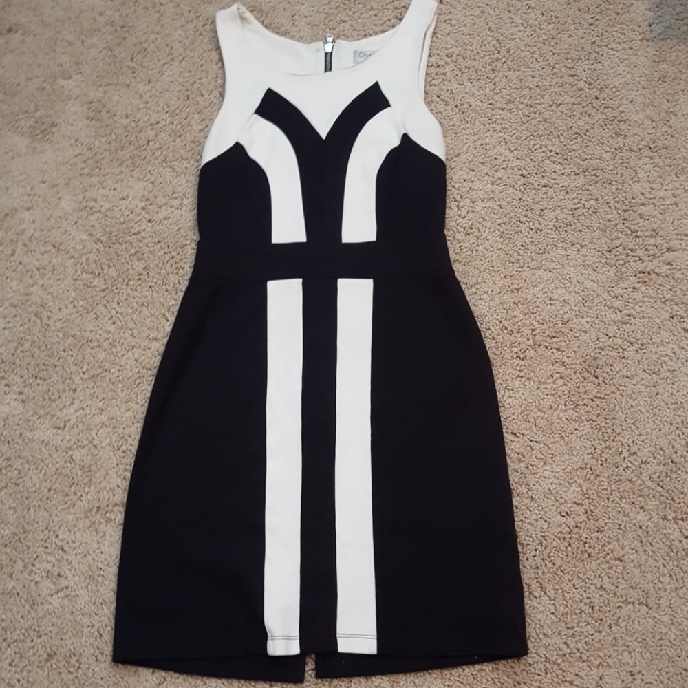 Classic color block fitted sheath dress