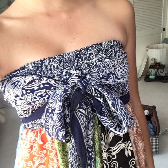 💕SALE💕 ✨HP✨ Colorful Silk Dress - Picture 3 of 3