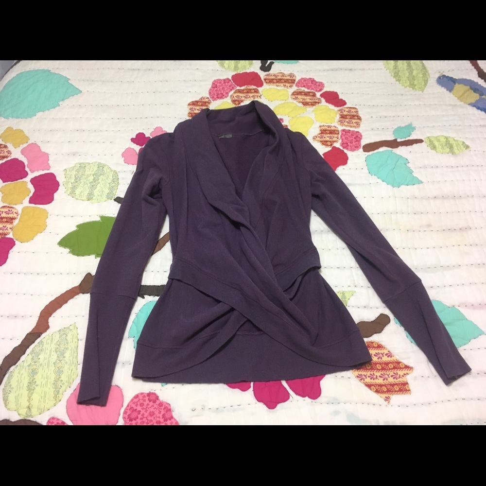 Plum purple wrap sweat shirt from Pure Barre