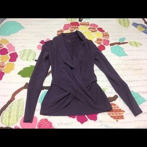 Plum purple wrap sweat shirt from Pure Barre