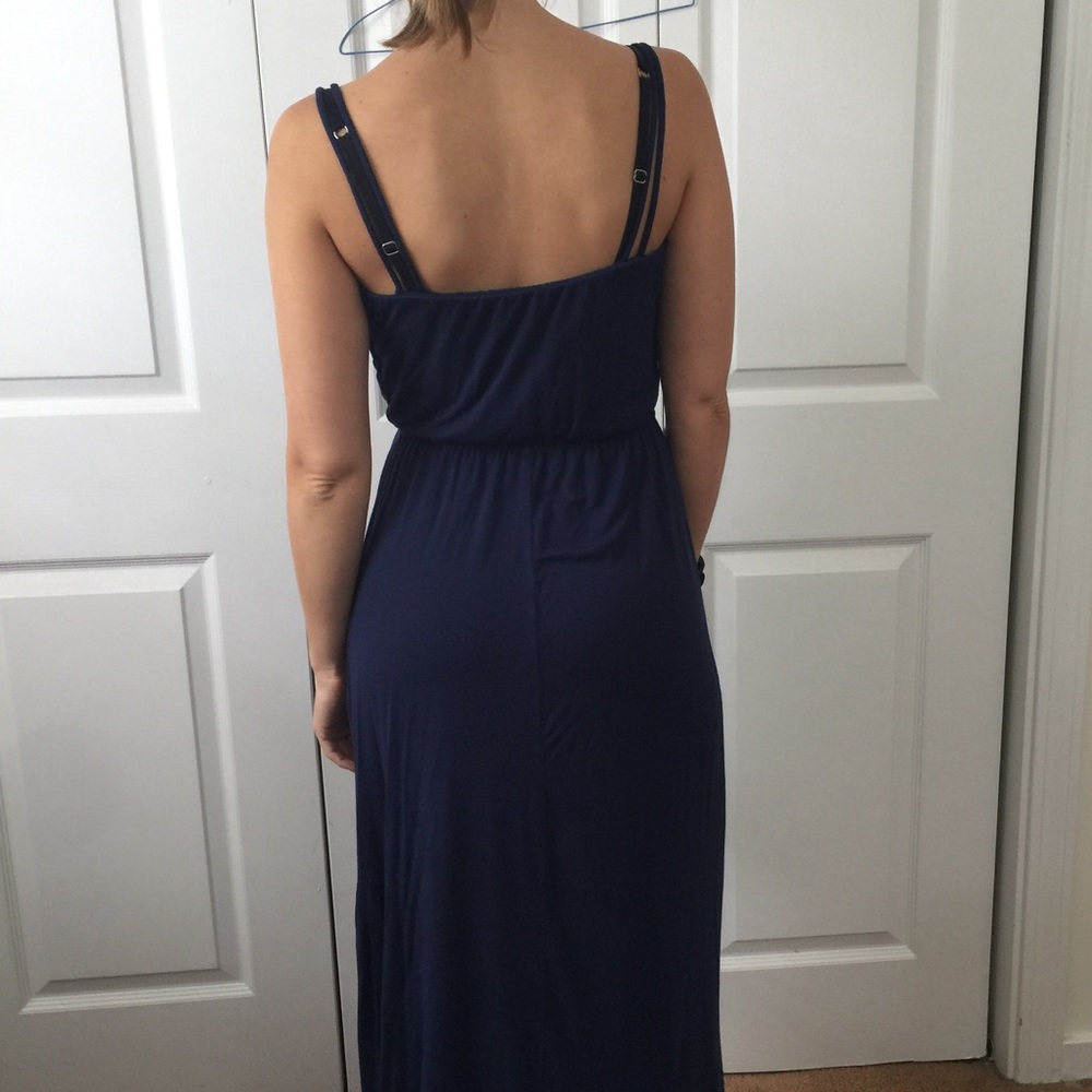 Navy blue maxi dress casual - Picture 3 of 6