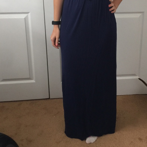 Navy blue  maxi dress casual - Picture 4 of 6
