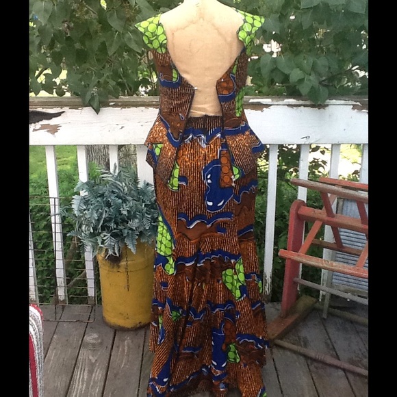VTG Ethnic Festival Maxi Peplum Skirt Set - Picture 4 of 4