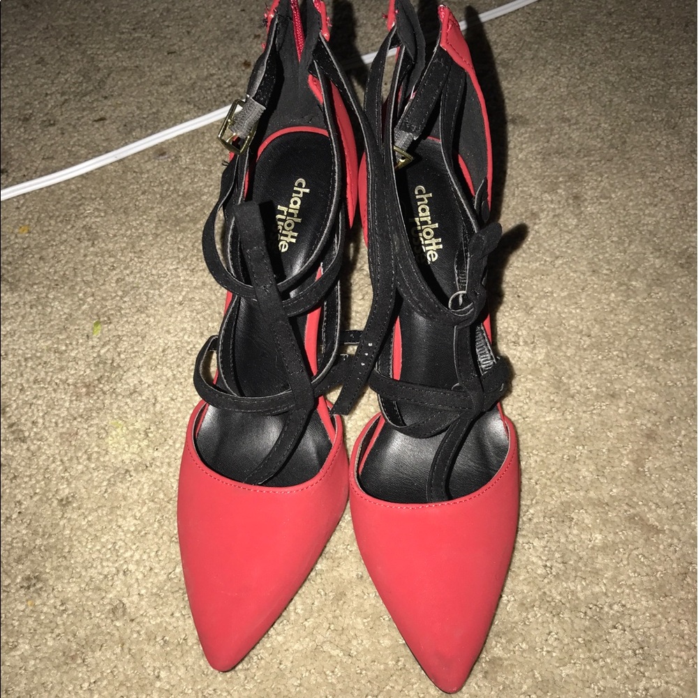 Black and red heels