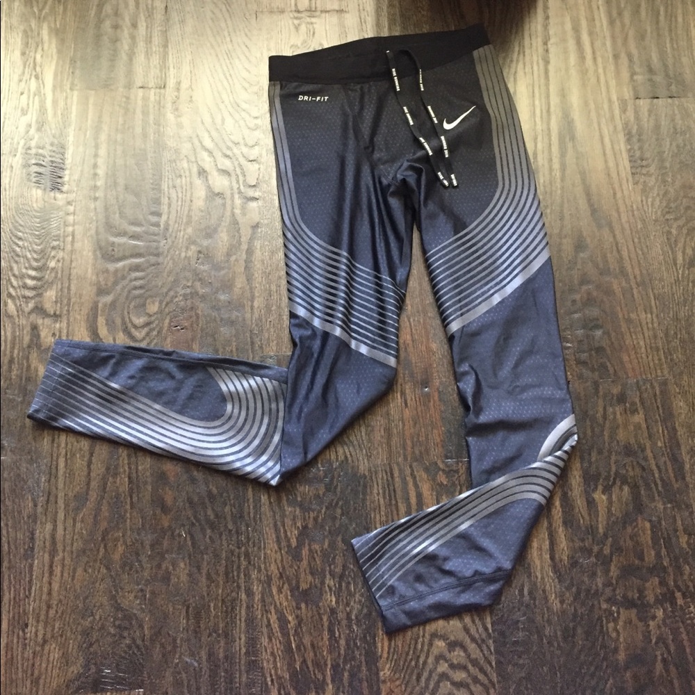 Men's Nike Power Running Leggings W/ Zipper