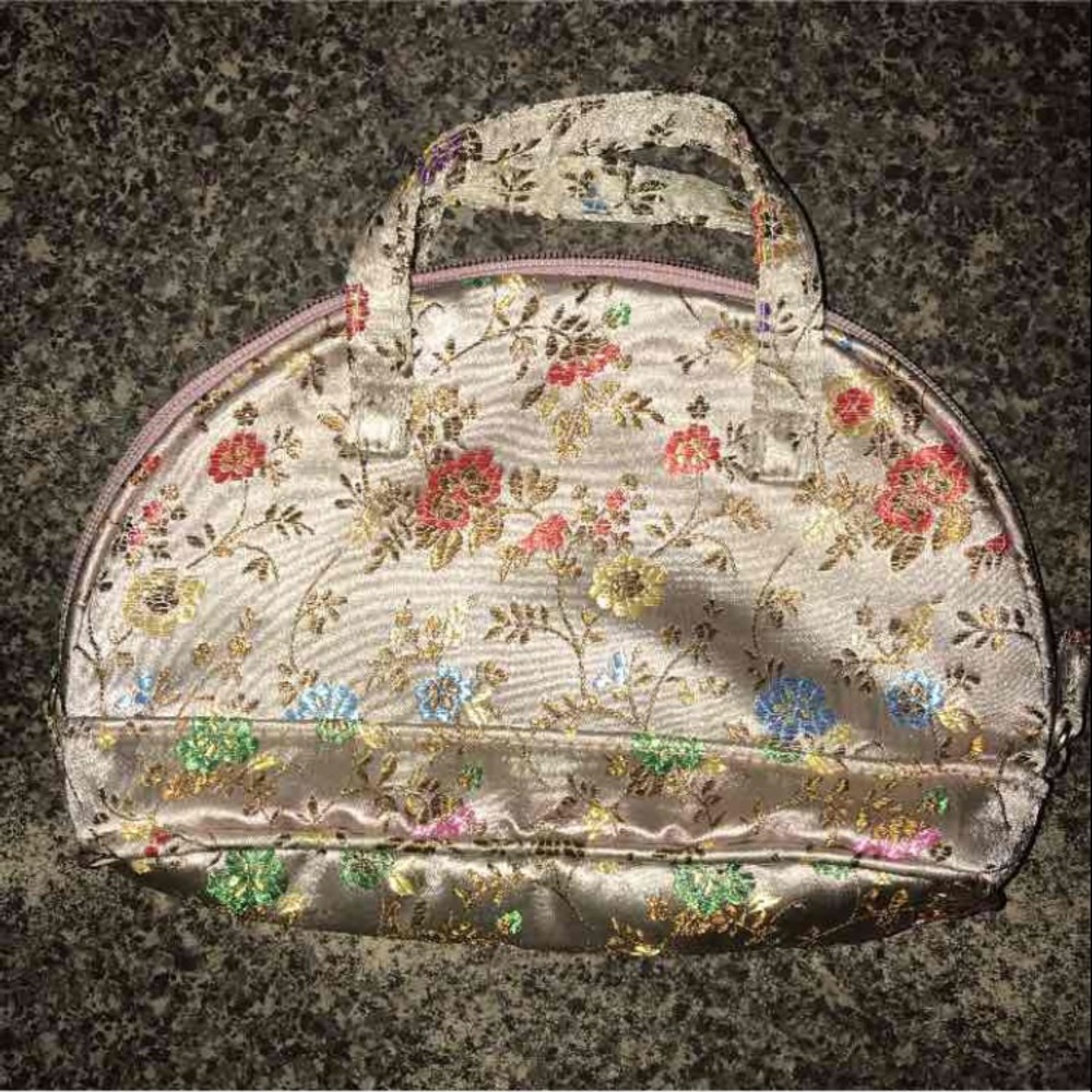 Floral cosmetic bag