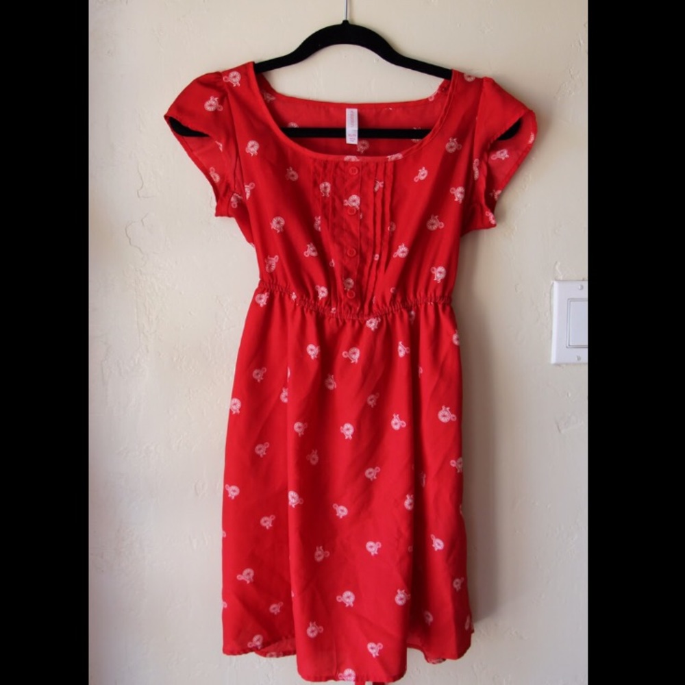 Red Bicycle Sweetheart Dress