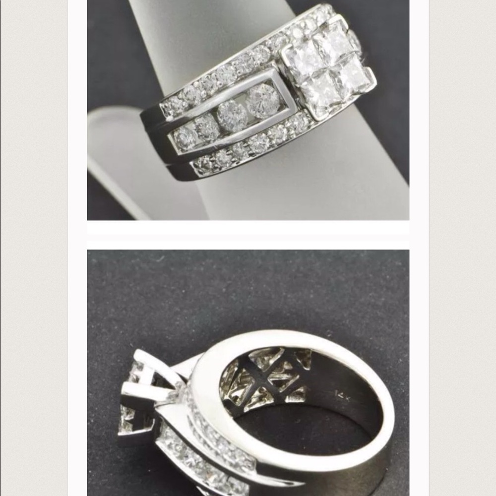 2.4 carat 14k white gold diamond ring