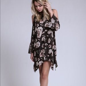 Floral Cold-Shoulder Dress