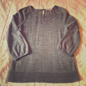 Loft sweater with beaded neck