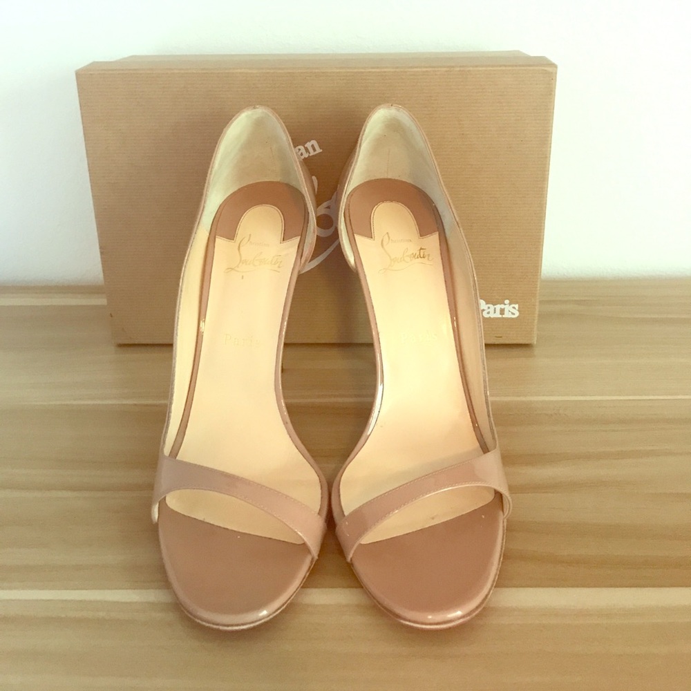 Christian Louboutin Toboggan 100 Patent Nude 41.5