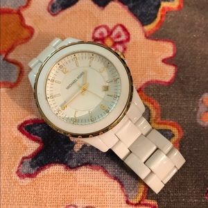 Michael Kors White and Gold Watch