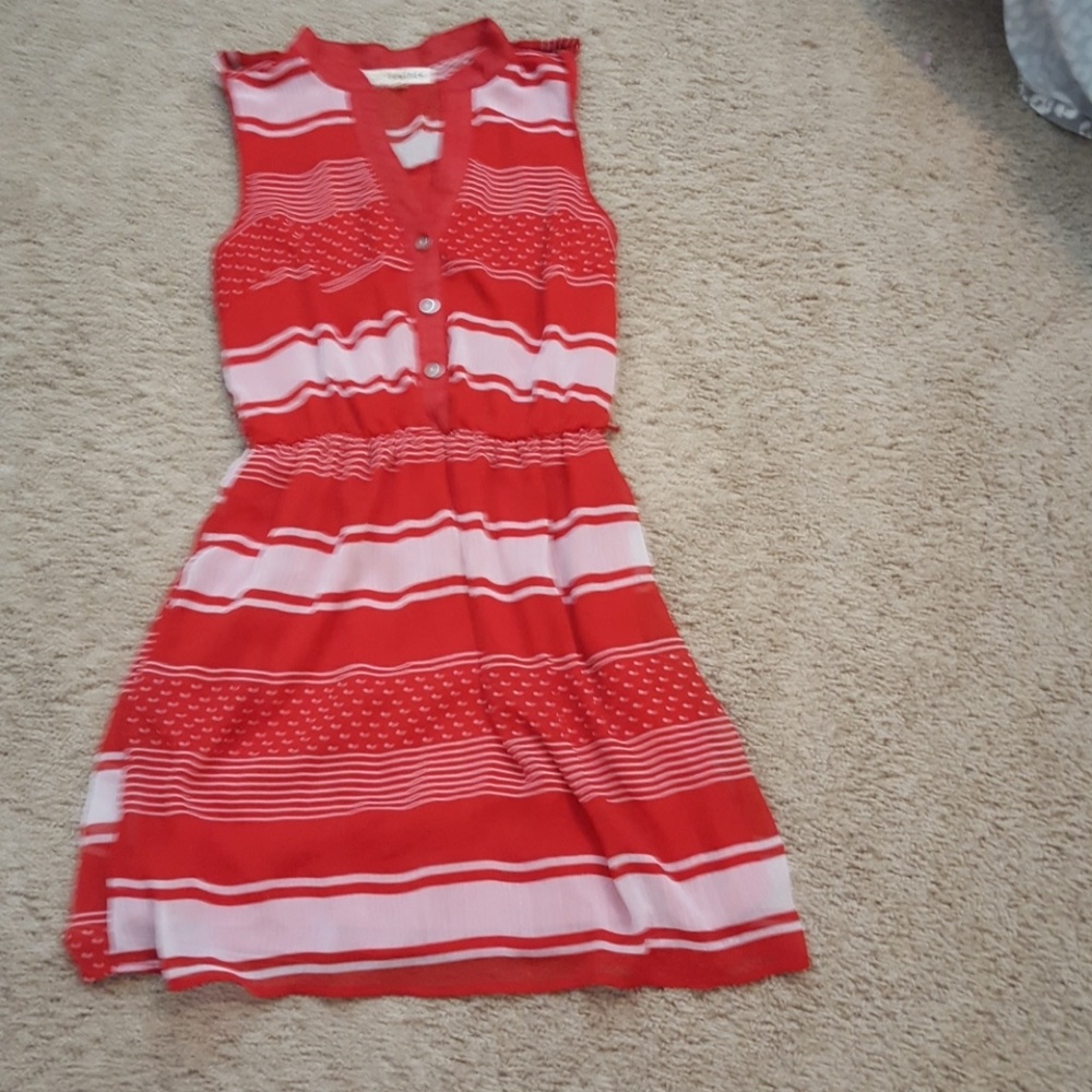 Red stripe mini dress