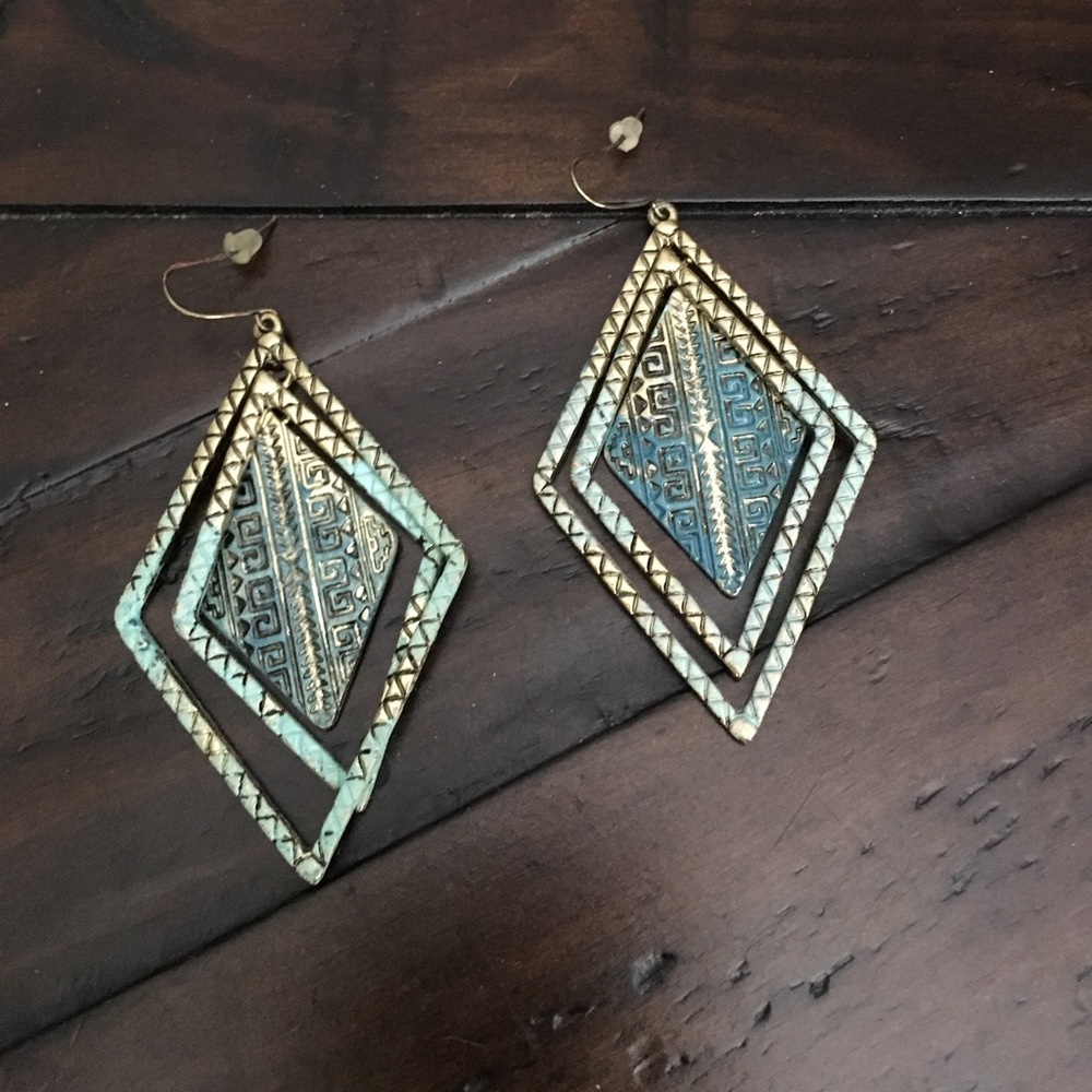 Gold & Turquoise Earrings