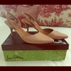 Nude Sam Edelman sling back pumps