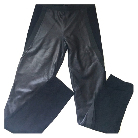 BCBG Max Azria Leggings with leather on front only - Picture 1 of 4