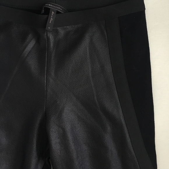 BCBG Max Azria Leggings with leather on front only - Picture 3 of 4