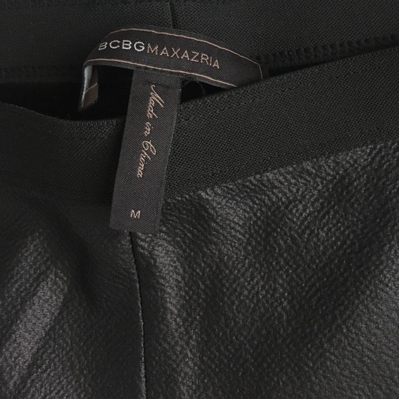 BCBG Max Azria Leggings with leather on front only - Picture 4 of 4