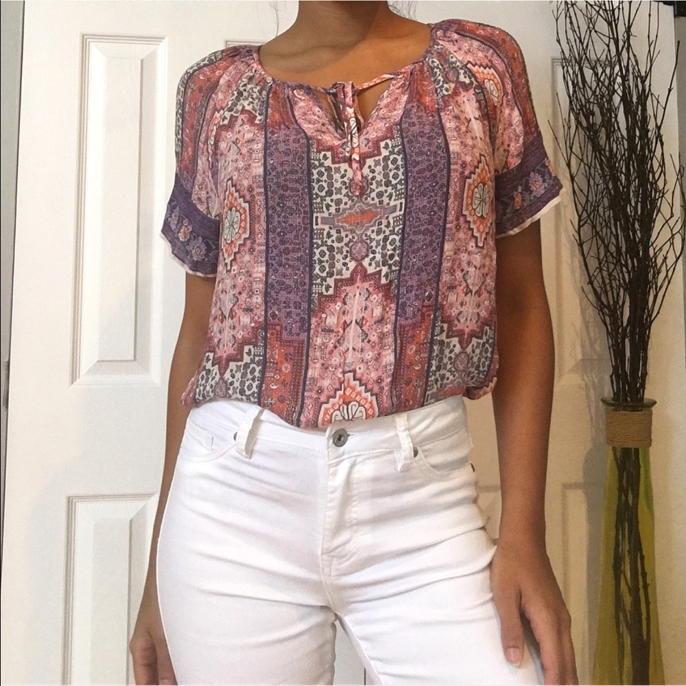 Lucky Brand Flowy Print Top