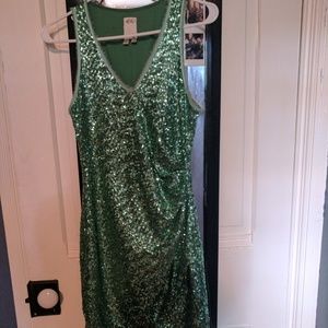 Green sequence dress