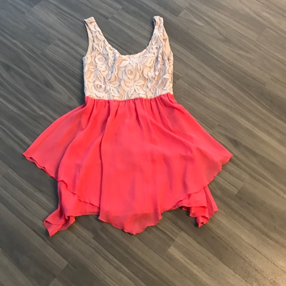 Pink and creme dress