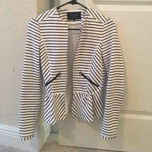 Zara stripe peplum jacket/blazer