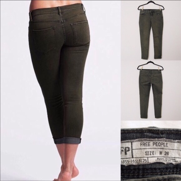 Free People Olive Rolled Ankle Jeans - Picture 3 of 6